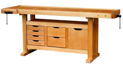 OUTIFRANCE - 0013202 Etabli Bois à Caisson 2000x600 Mm - 1 Porte / 6 Tiroirs