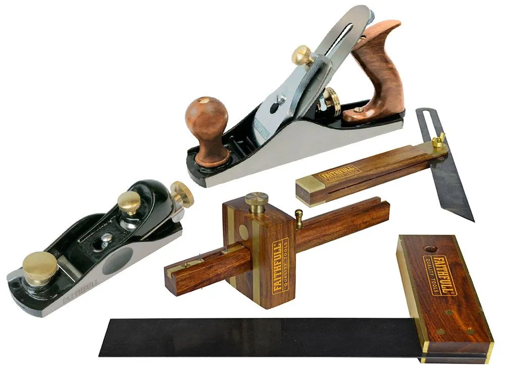 FAITHFULL - Ensemble D'outils De Menuisier 5 Pièces En Coffret Bois 4 FAITHFULL - Ensemble D'outils De Menuisier 5 Pièces En Coffret Bois – Image 2