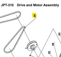 JET - Courroie Trapézoïdale A770 Mm Pour Rouleau D'alimentation Pour JPT-310 -Scheppach Soldes Magasin JET Courroie trapezoidale A770 mm pour rouleau d aliment