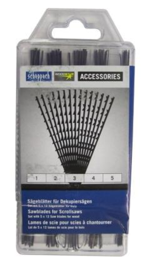 SCHEPPACH - Kit De 5 X 12 Lames De Scie à Chantourner Sans Ergots, Pour Le Bois 3 SCHEPPACH - Kit De 5 X 12 Lames De Scie à Chantourner Sans Ergots, Pour Le Bois