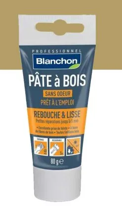 BLANCHON - Pâte à Bois - Rebouchage & Lissage - 80g - 250g - 500g - Différentes Teintes -Scheppach Soldes Magasin Pate a bois Blanchon teinte pin