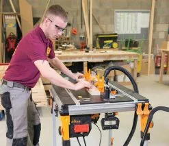 TRITON - TWX7 - Workcentre - Poste De Travail Modulaire Multi-fonctions -Scheppach Soldes Magasin TWX7 avec module RT001 fraisage