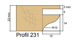 Forézienne MFLS ZAK - ZAK509231 Profil Doucine à Talon 14x15xHt14 Mm