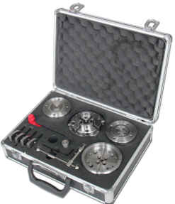 HOLZPROFI - DW-KIT-MINI Coffret Mandrin 4 Mors ø 70 Mm + Bague 1" X 8 TPI à M33 X 3,5 Mm