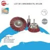 Leman - Lot De 3 Brosses Pinceau / Circulaire / Conique En Fil Nylon