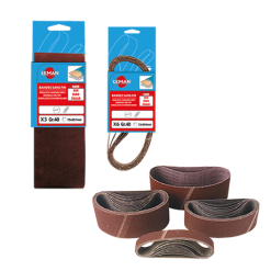 LEMAN - Lot De 3 Bandes Abrasives Sans Fin Corindon (différentes Dimensions)